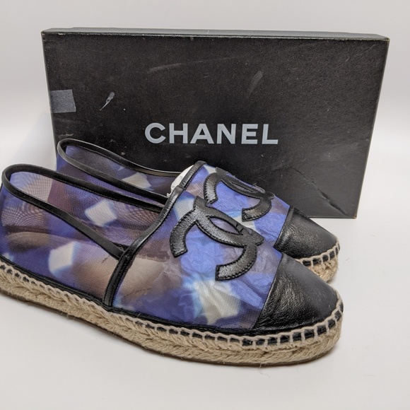 SOLD Chanel Mesh Purple CC Espadrilles - Picture 5 of 6